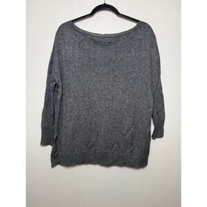 Zara Knit Black lightweight Sweater with dropped Sleeves & Front Pockets Size L